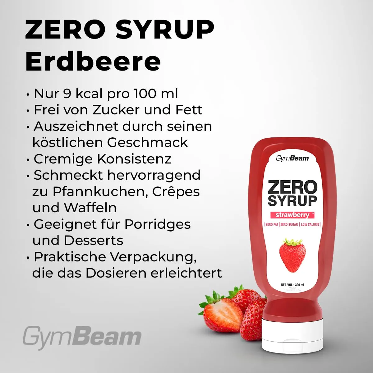 GymBeam Zero Syrup Erdbeere 320ml zuckerfrei
