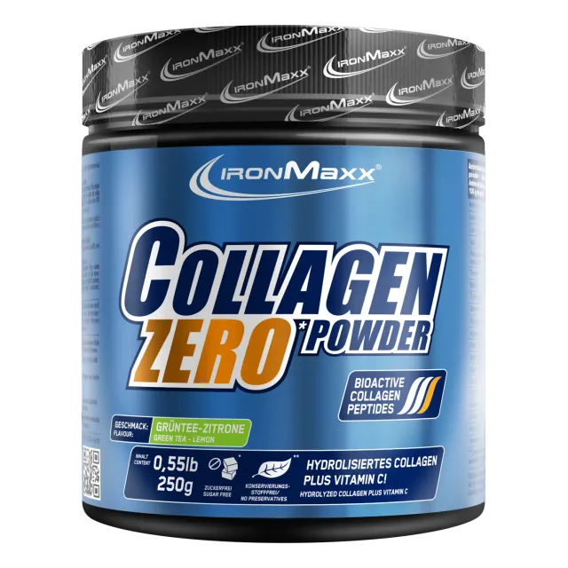 IronMaxx Collagen Powder Zero Kollagen Pulver 250g Grüntee-Zitrone