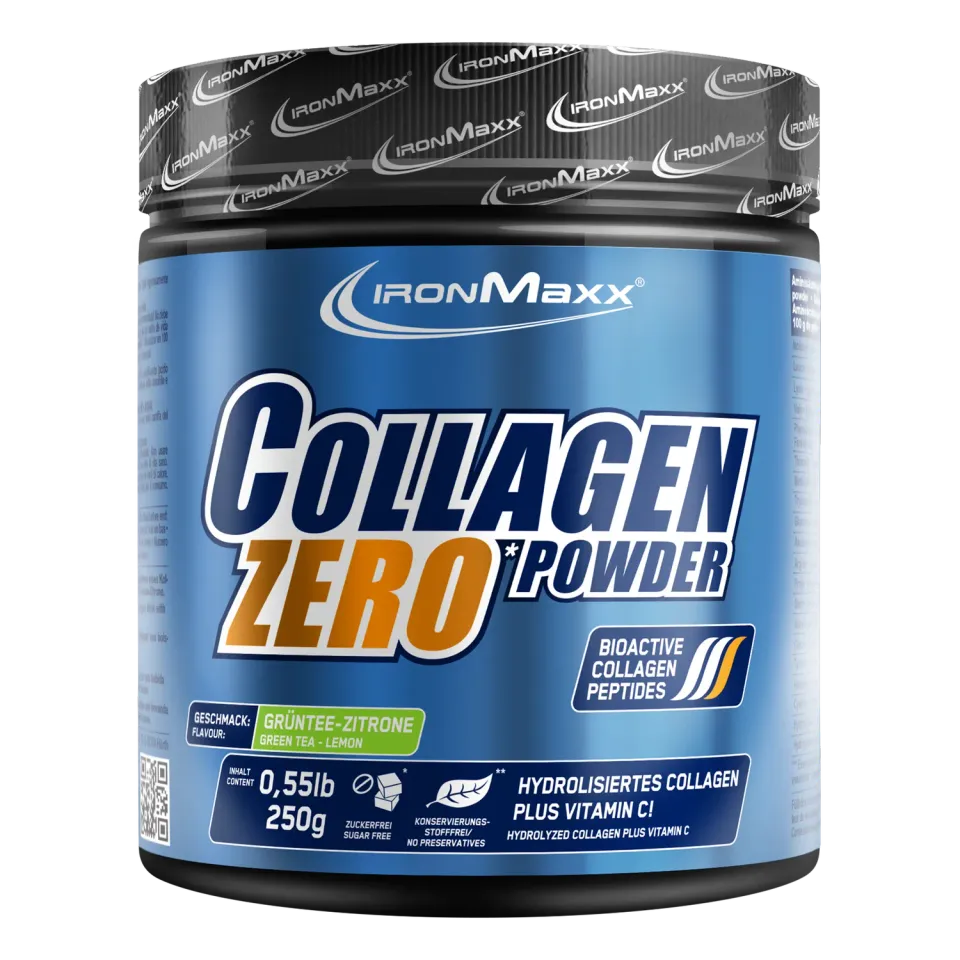 IronMaxx Collagen Powder Zero Kollagen Pulver 250g Grüntee-Zitrone