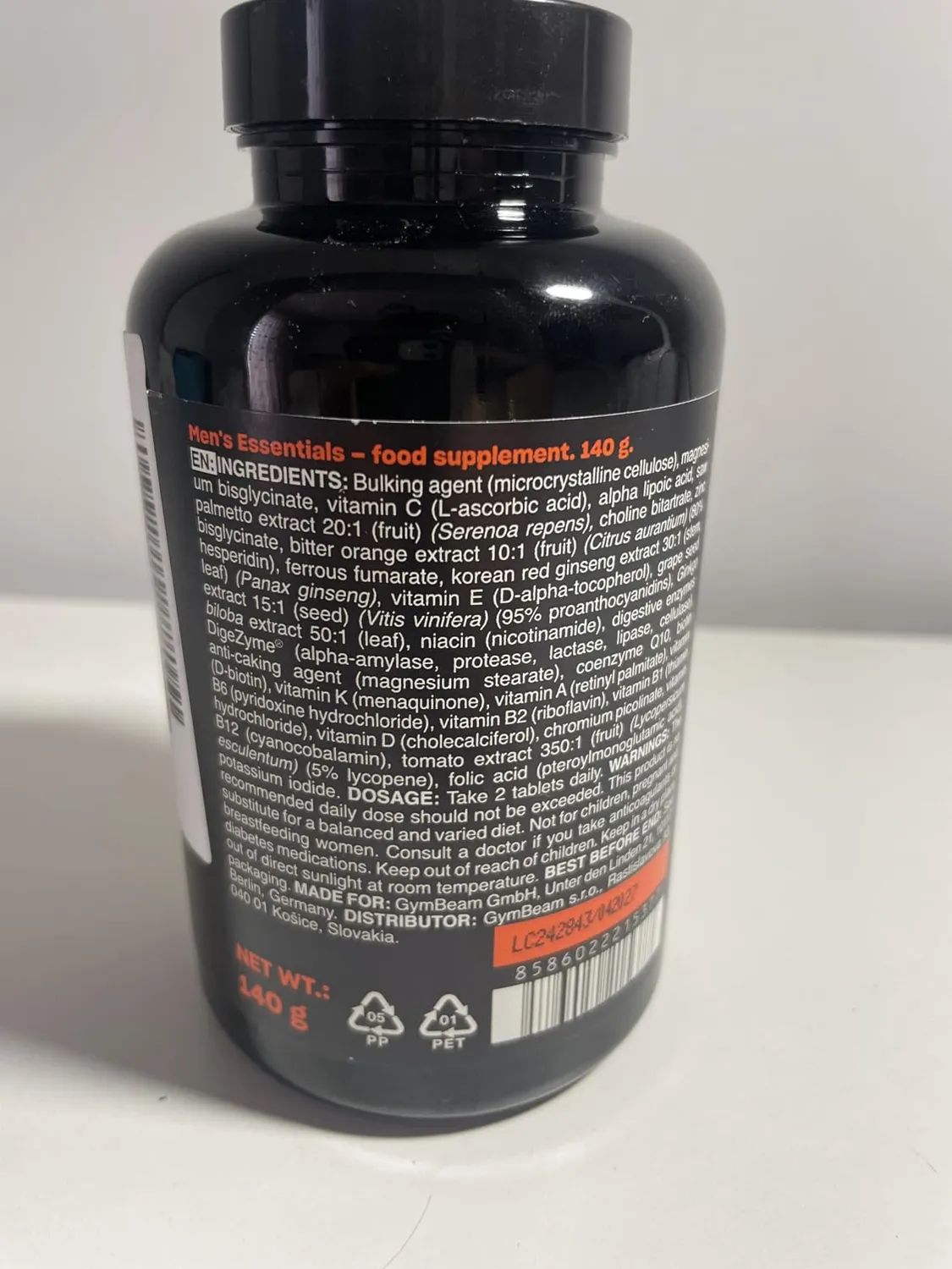 GymBeam Men's Essentials Multivitamin 120 Tabs Männer