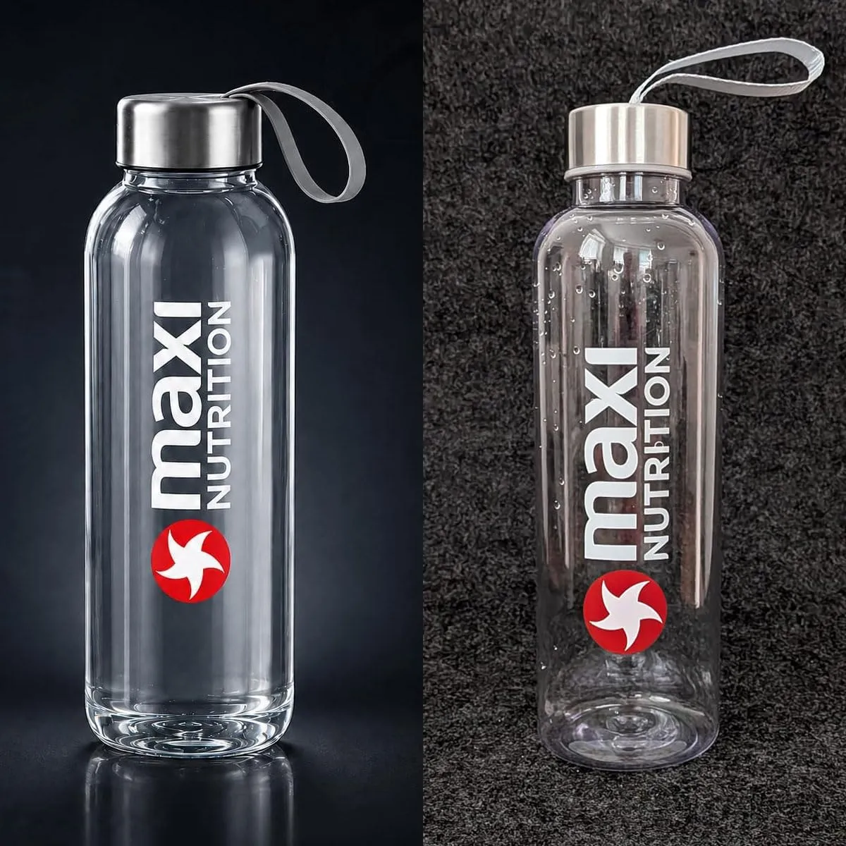 MaxiNutrition Trinkflasche 580ml transparent für Kohlensäure
