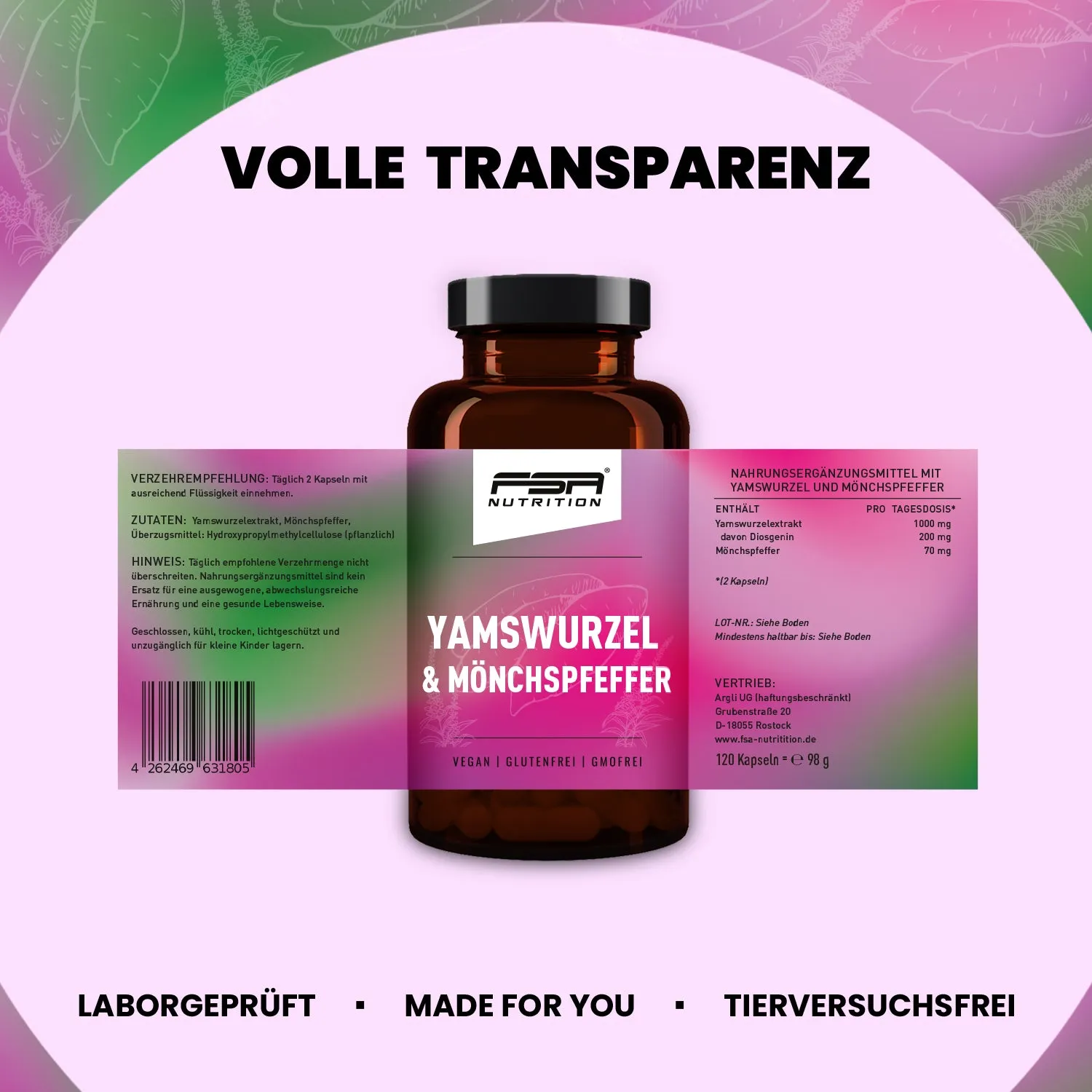 FSA Nutrition Yamswurzel Mönchspfeffer Kapseln Extrakt