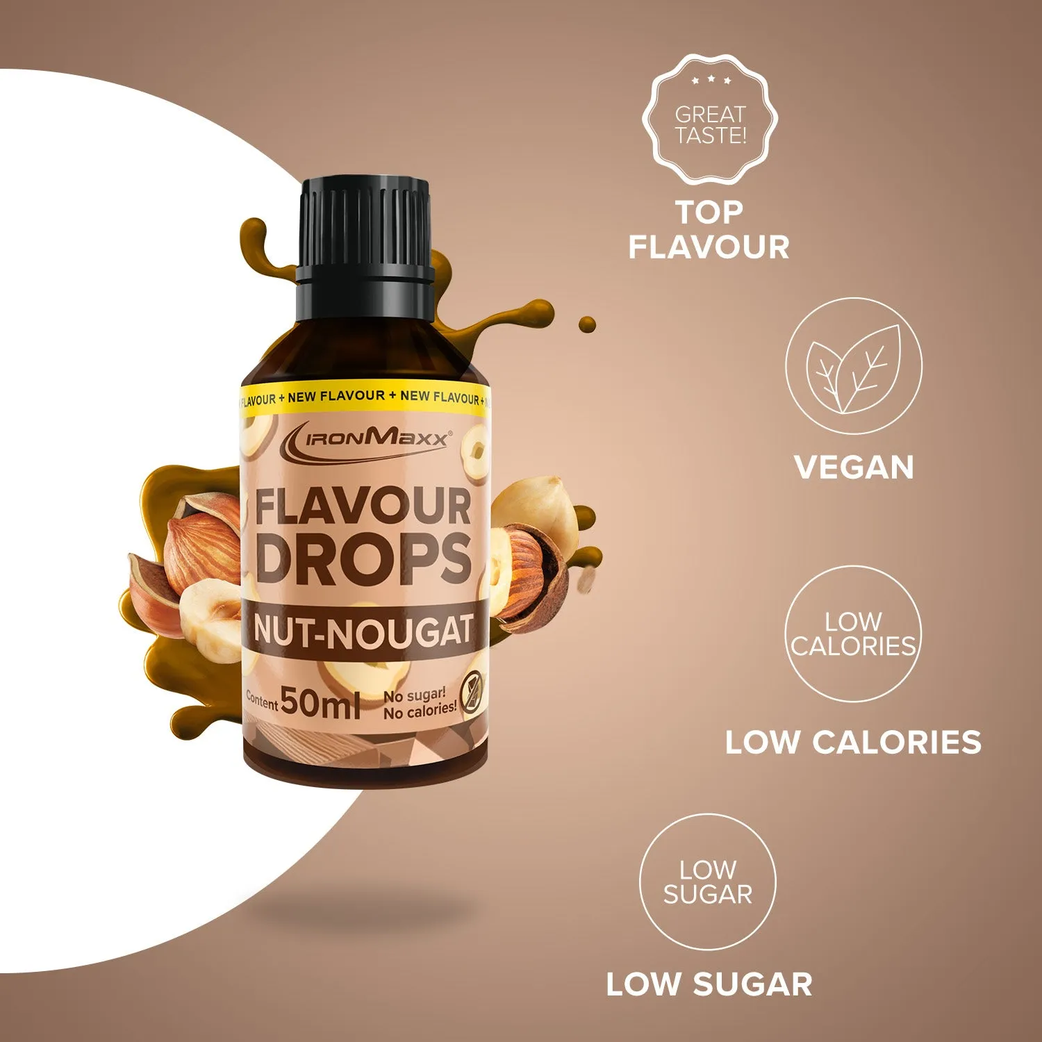 IronMaxx Flavour Drops Nuss Nougat 50ml kalorienfrei