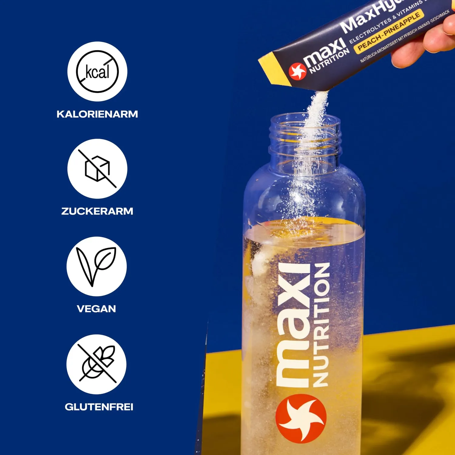 MaxiNutrition MaxHydrate Strength Elektrolyte Pfirsich Ananas 8 Sticks