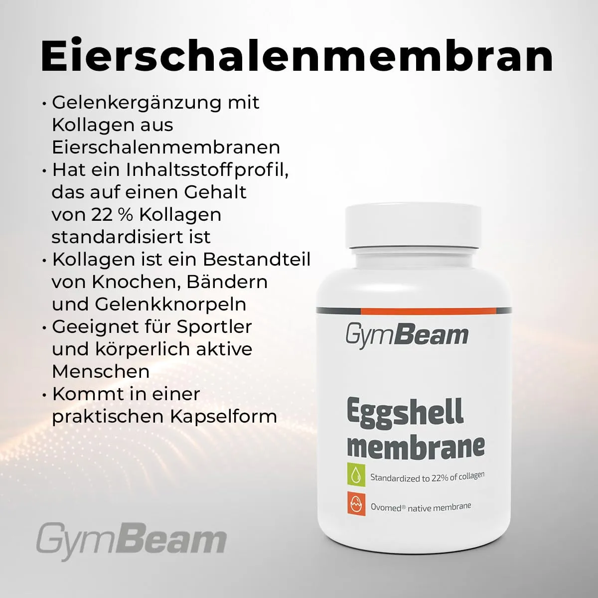 GymBeam Eierschalenmembran Kollagen Kapseln 60 Caps 500 mg