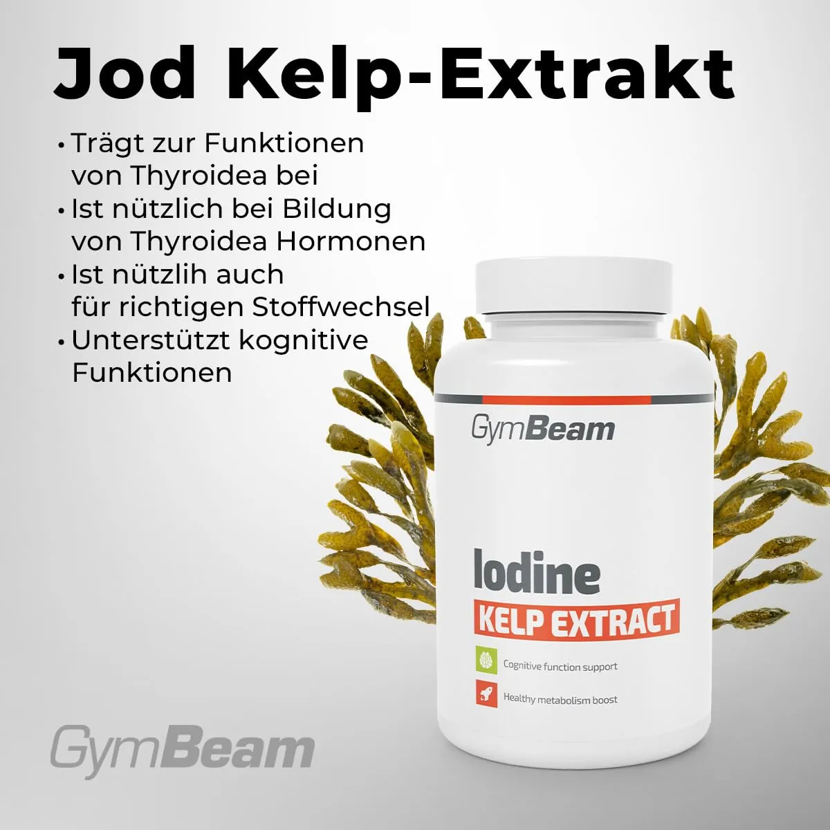 GymBeam Jod Tabletten Algen-Extrakt 325 µg 90 Caps vegan