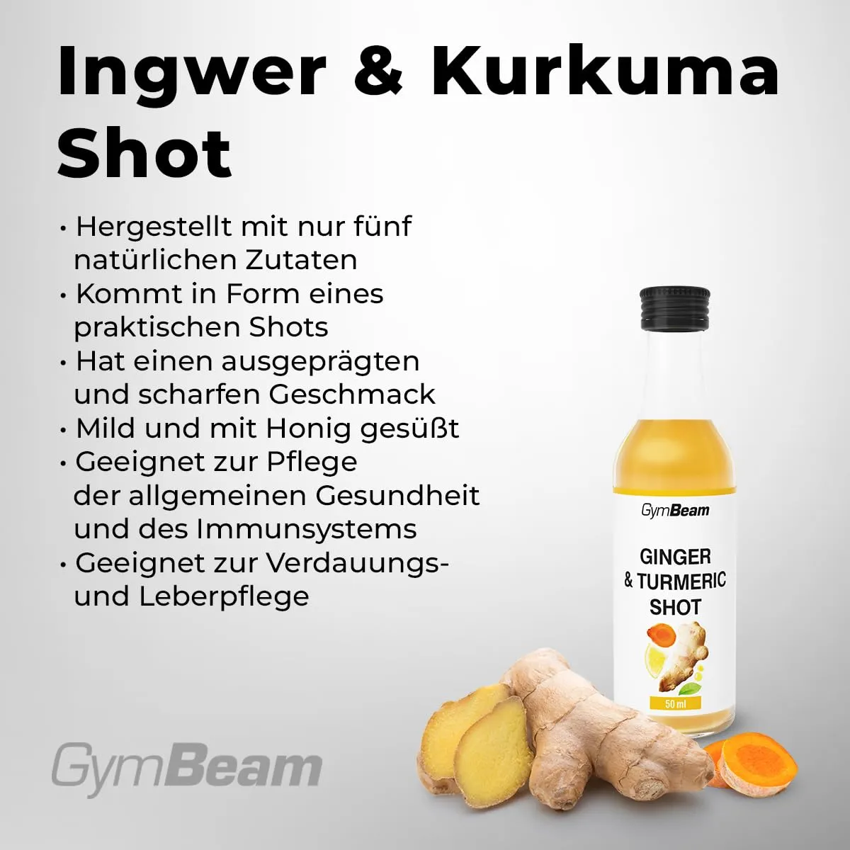 GymBeam Ingwer Kurkuma Shot Ingwershot 9x50 ml Honig