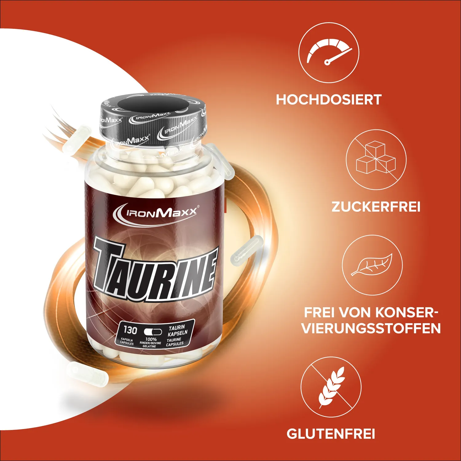 IronMaxx Taurin Kapseln 130 Stück 2700 mg