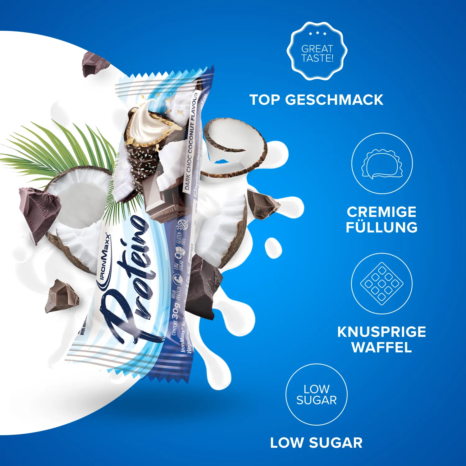 IronMaxx Proteino Proteinriegel 12x30g Dark Choc Coconut