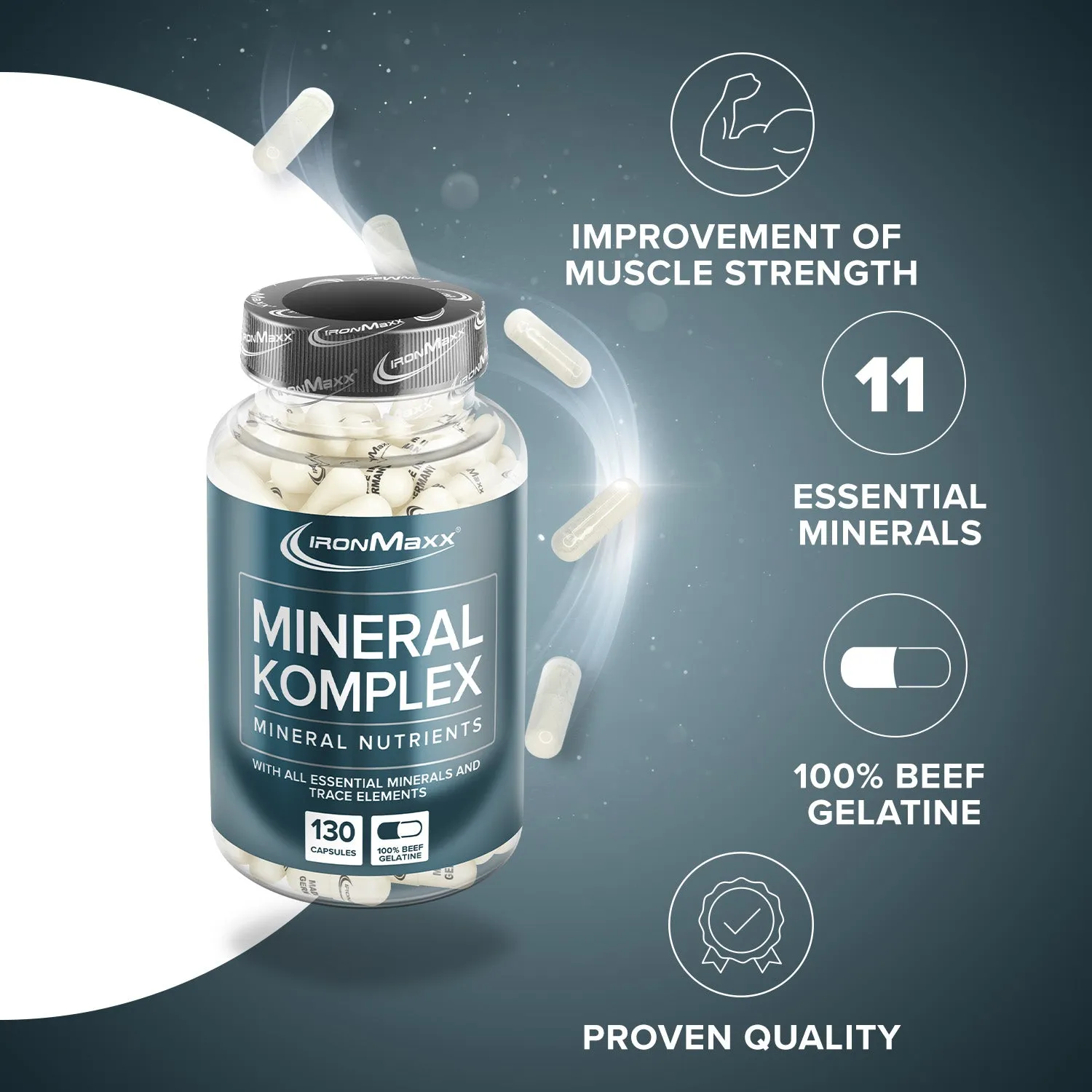 IronMaxx Mineralkomplex Kapseln 130 Stück glutenfrei