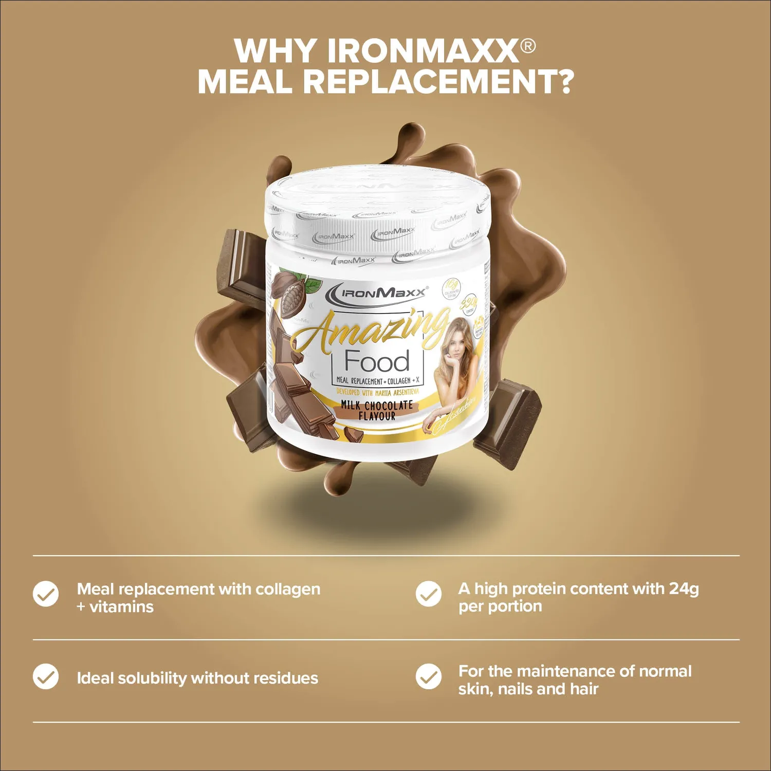 IronMaxx Amazing Food Protein-Bowl Milk Chocolate 330g Diät