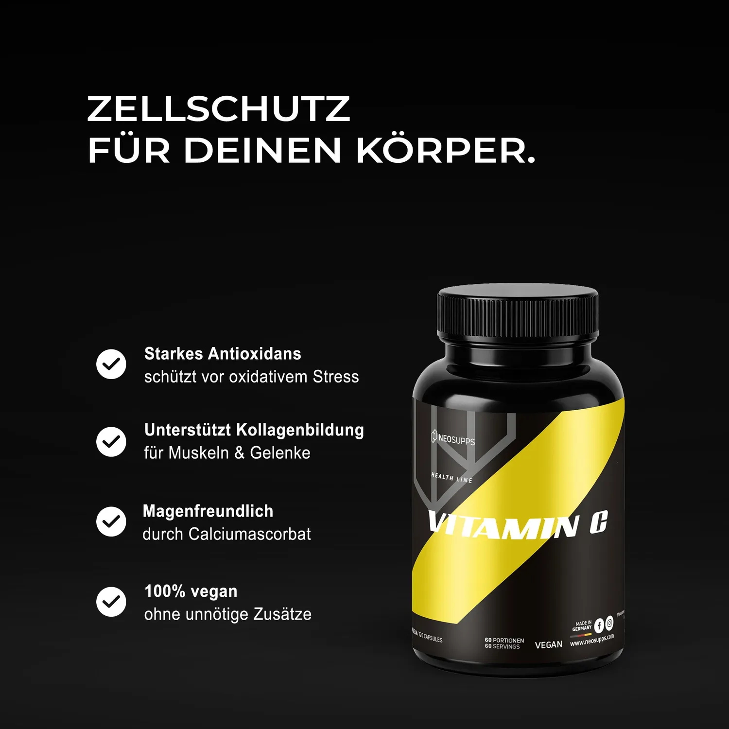 Neosupps Vitamin C Kapseln 120 Kapseln magenmild