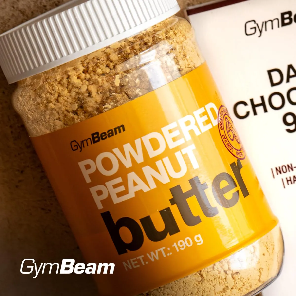 GymBeam Erdnussbutter Pulver 190g proteinreich glutenfrei