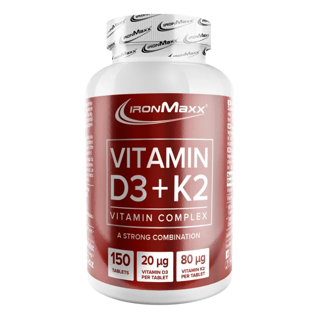 IronMaxx Vitamin D3 + K2 Tabletten 150 Stück für Knochen