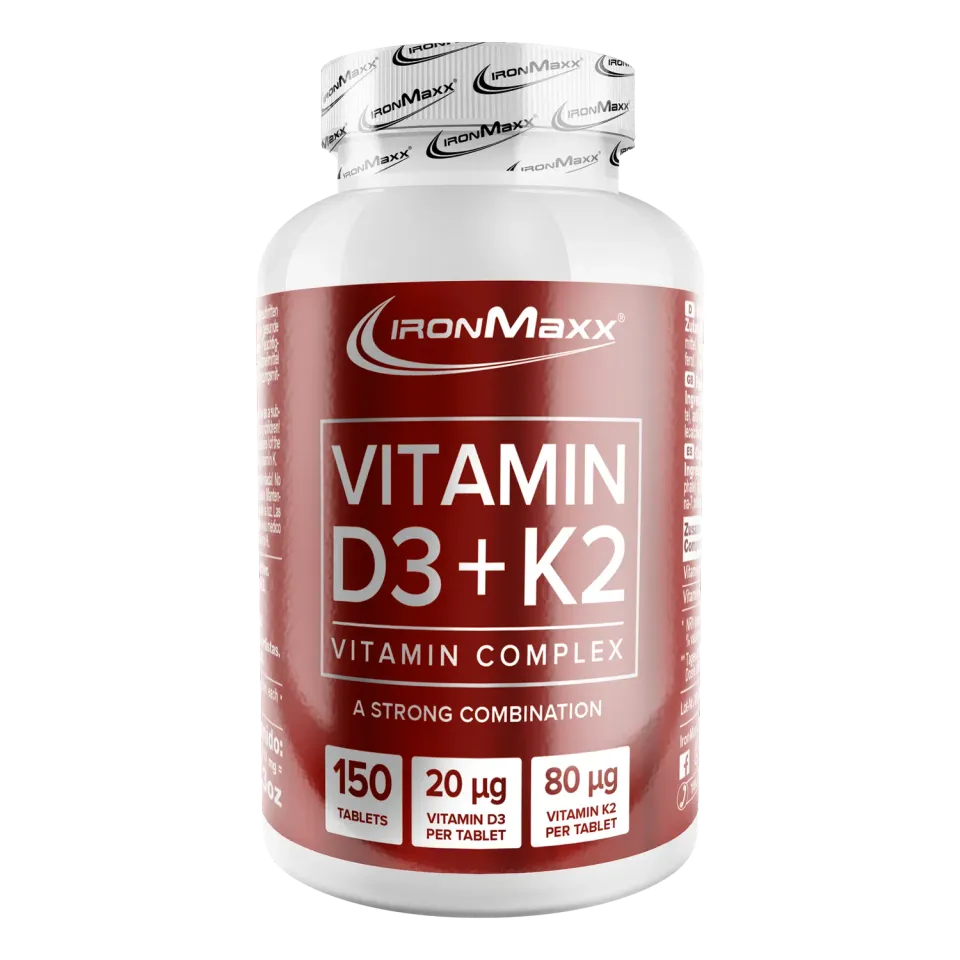 IronMaxx Vitamin D3 + K2 Tabletten 150 Stück für Knochen