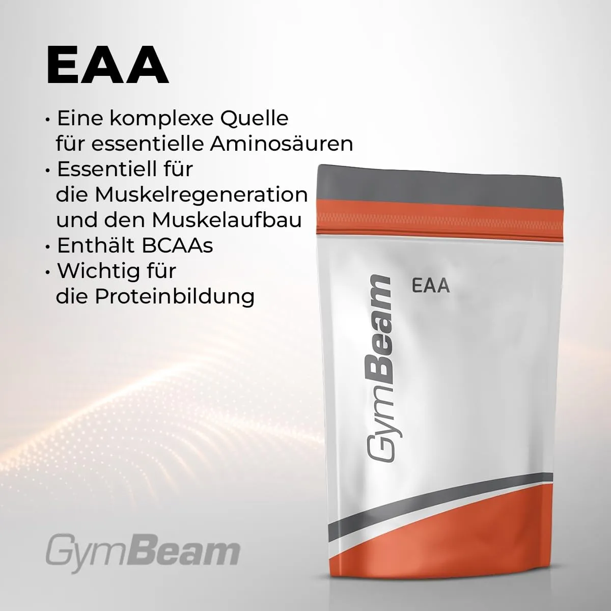 GymBeam EAA Pulver Aminosäuren 250 g neutral ohne Geschmack