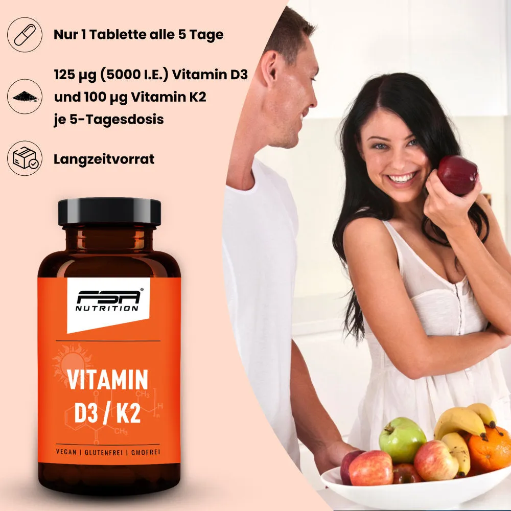 FSA Nutrition Vitamin D3 + K2 Tabletten 5000 I.E. hochdosiert