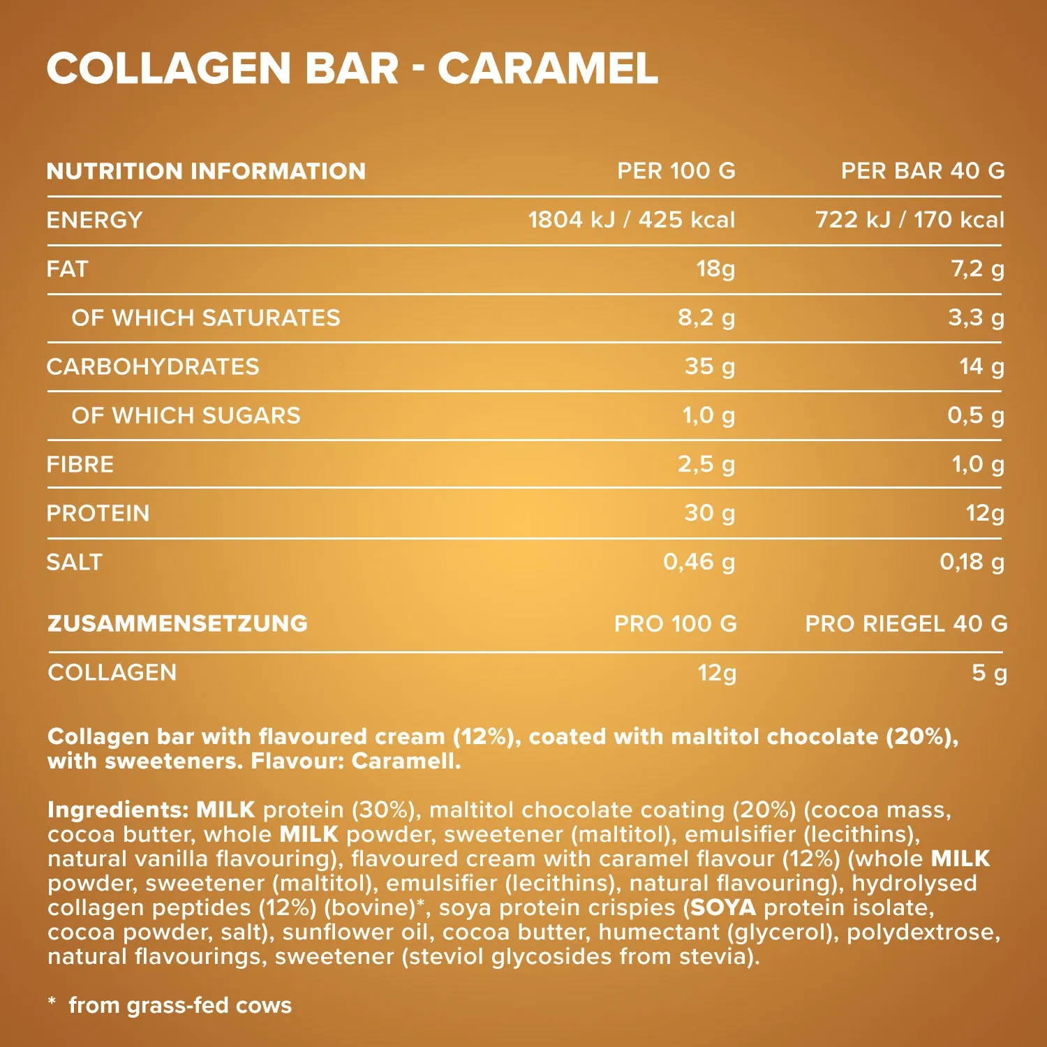 IronMaxx Collagen Bar Proteinriegel 12x40g Caramel