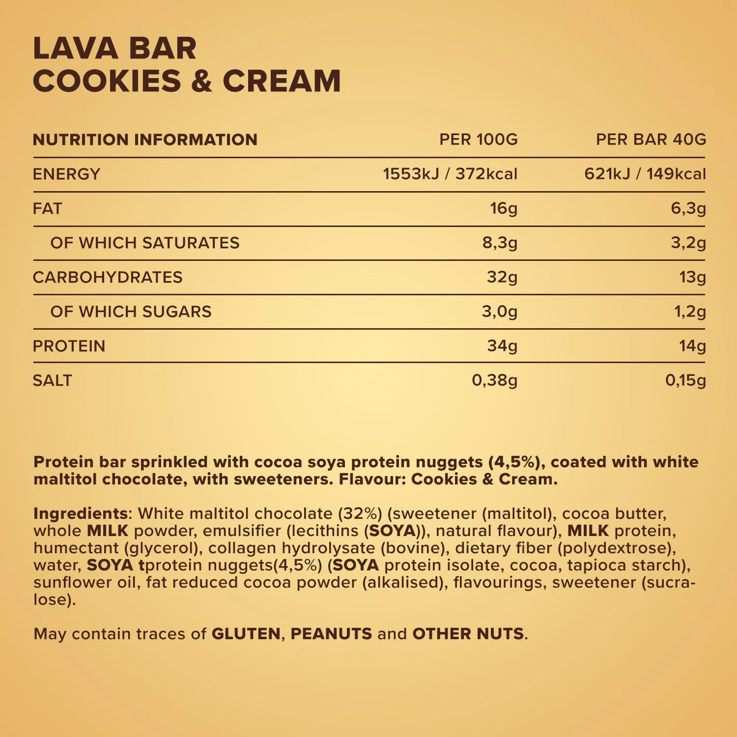 IronMaxx Lava Bar Proteinriegel 40g Cookies and Cream