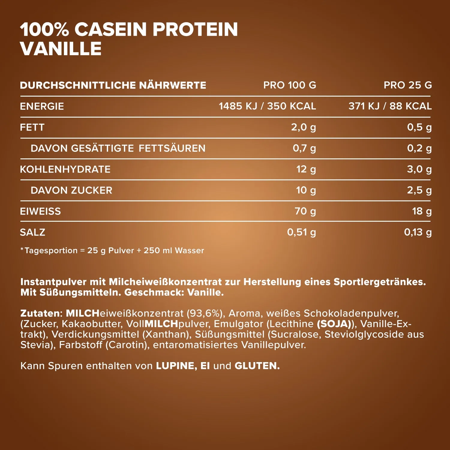 IronMaxx 100% Casein Protein Pulver 750g Vanille