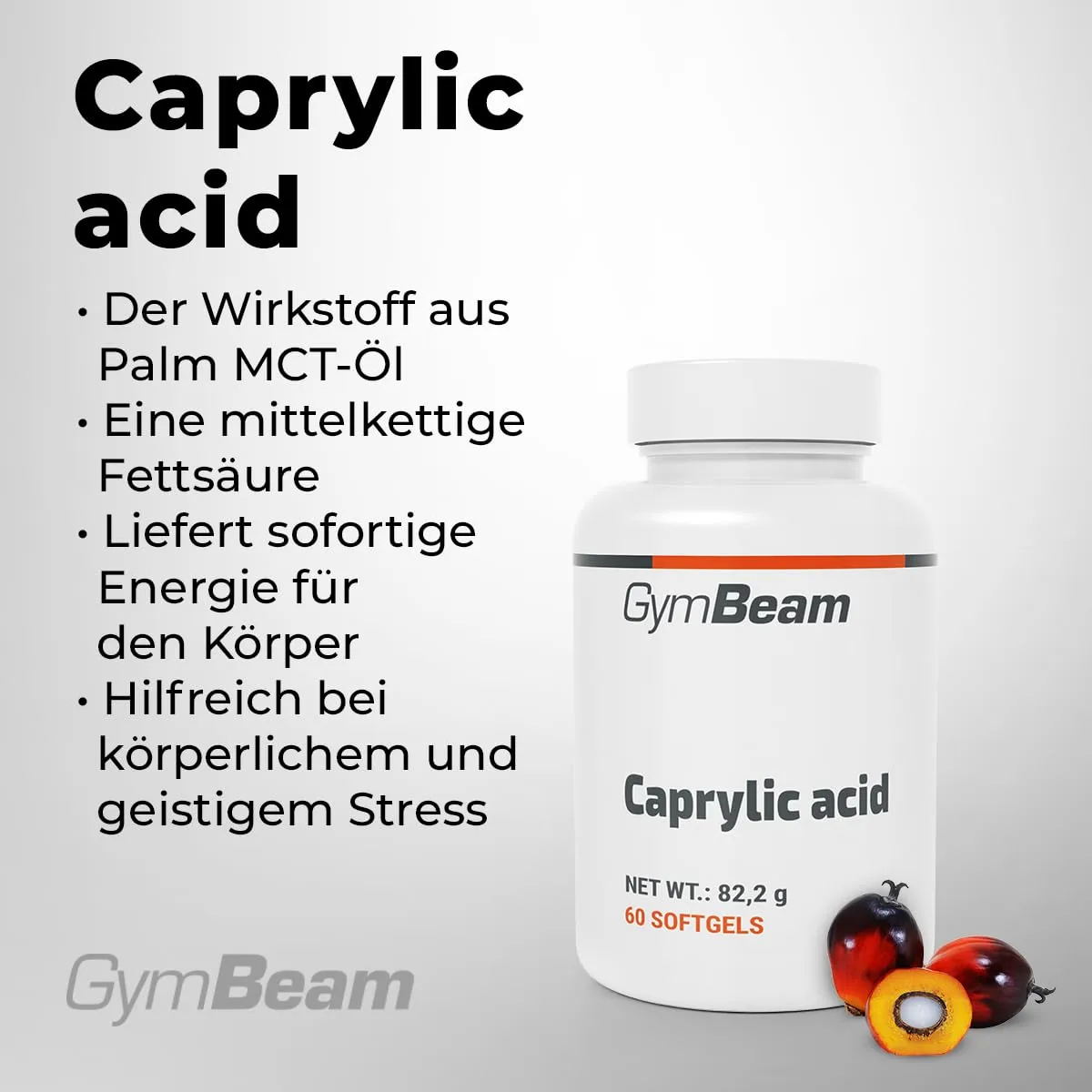 GymBeam Caprylsäure Kapseln 1200mg MCT Keto
