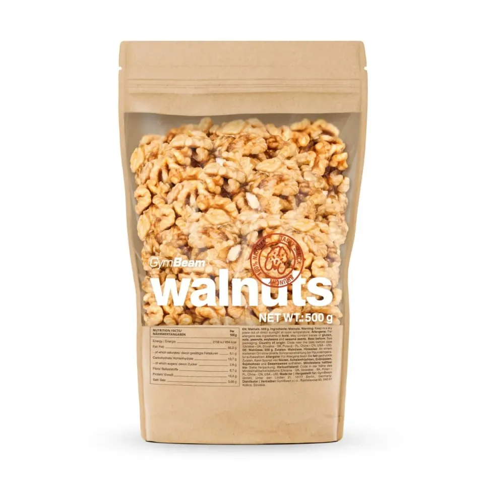 GymBeam Walnüsse ungeröstet Walnusskerne 500 g