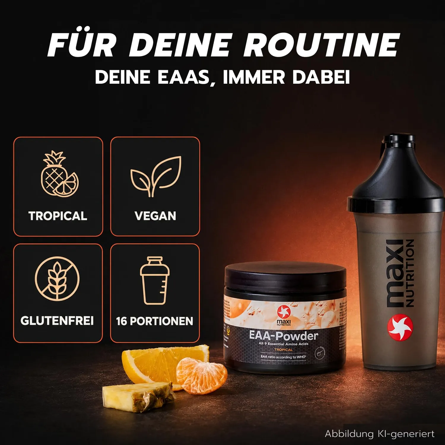MaxiNutrition EAA-Pulver Tropical 250 g vegan zuckerfrei