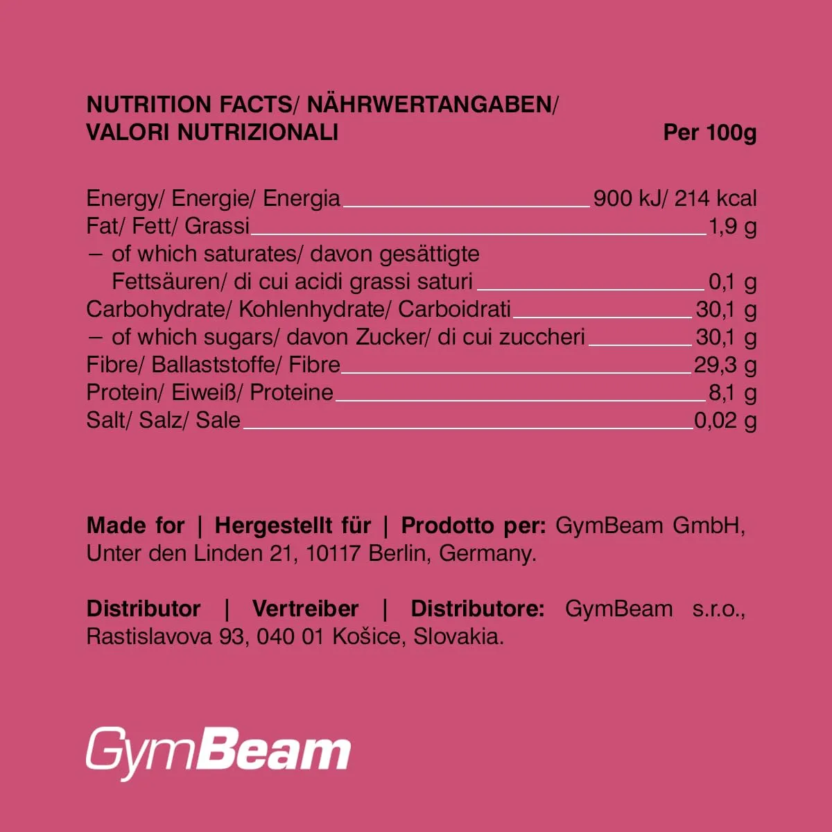 GymBeam Himbeeren gefriergetrocknet 100 g ohne Zucker