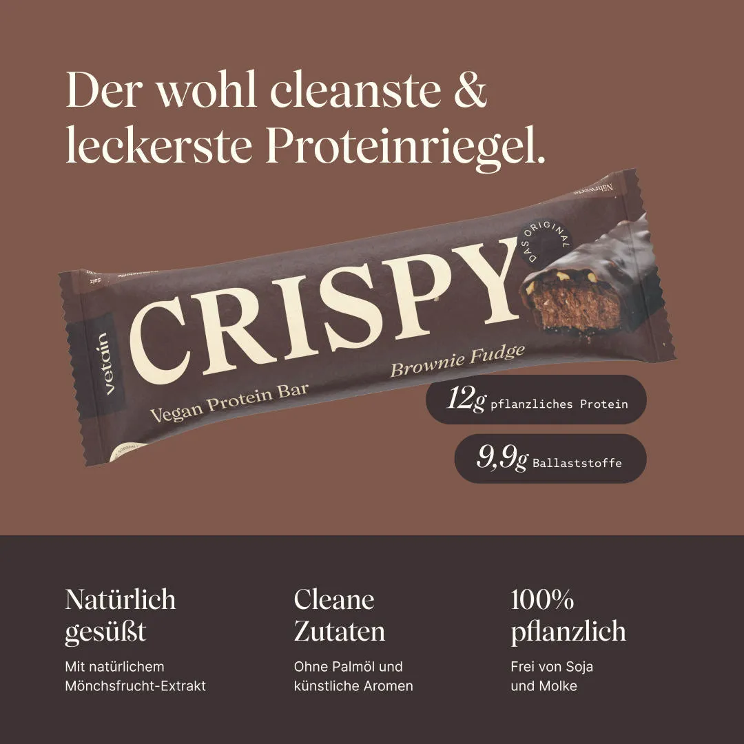 Vetain Crispy Proteinriegel Brownie Fudge vegan 12er Box