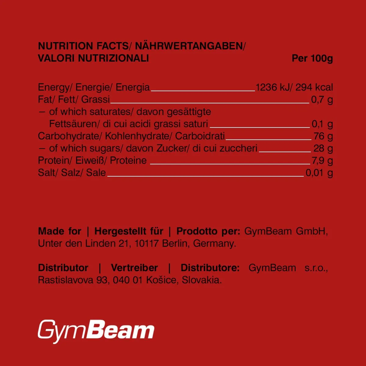 GymBeam Rote Johannisbeeren gefriergetrocknet 100 g