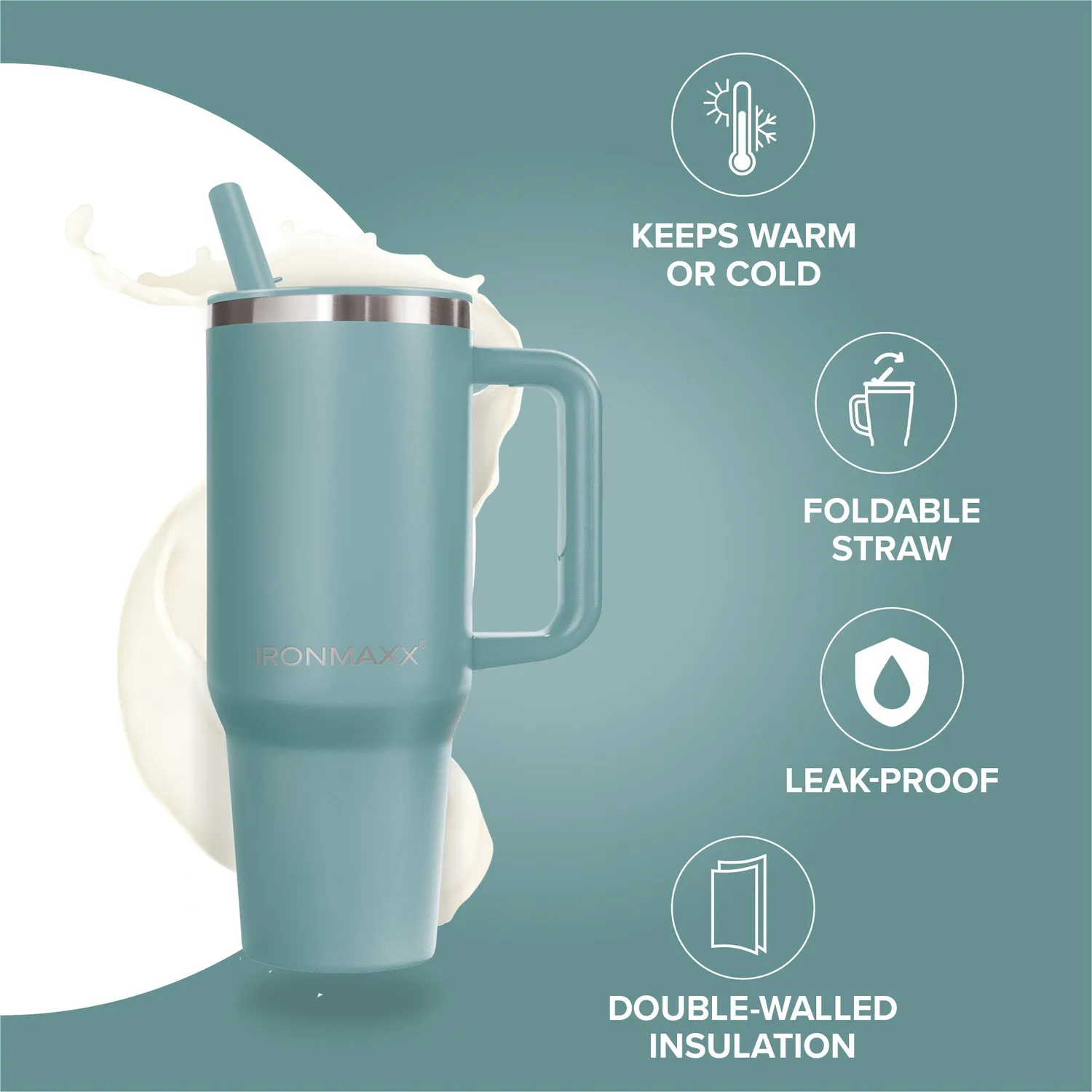 IronMaxx Cup V4.0 Trinkbecher 1200ml Skystrike isoliert