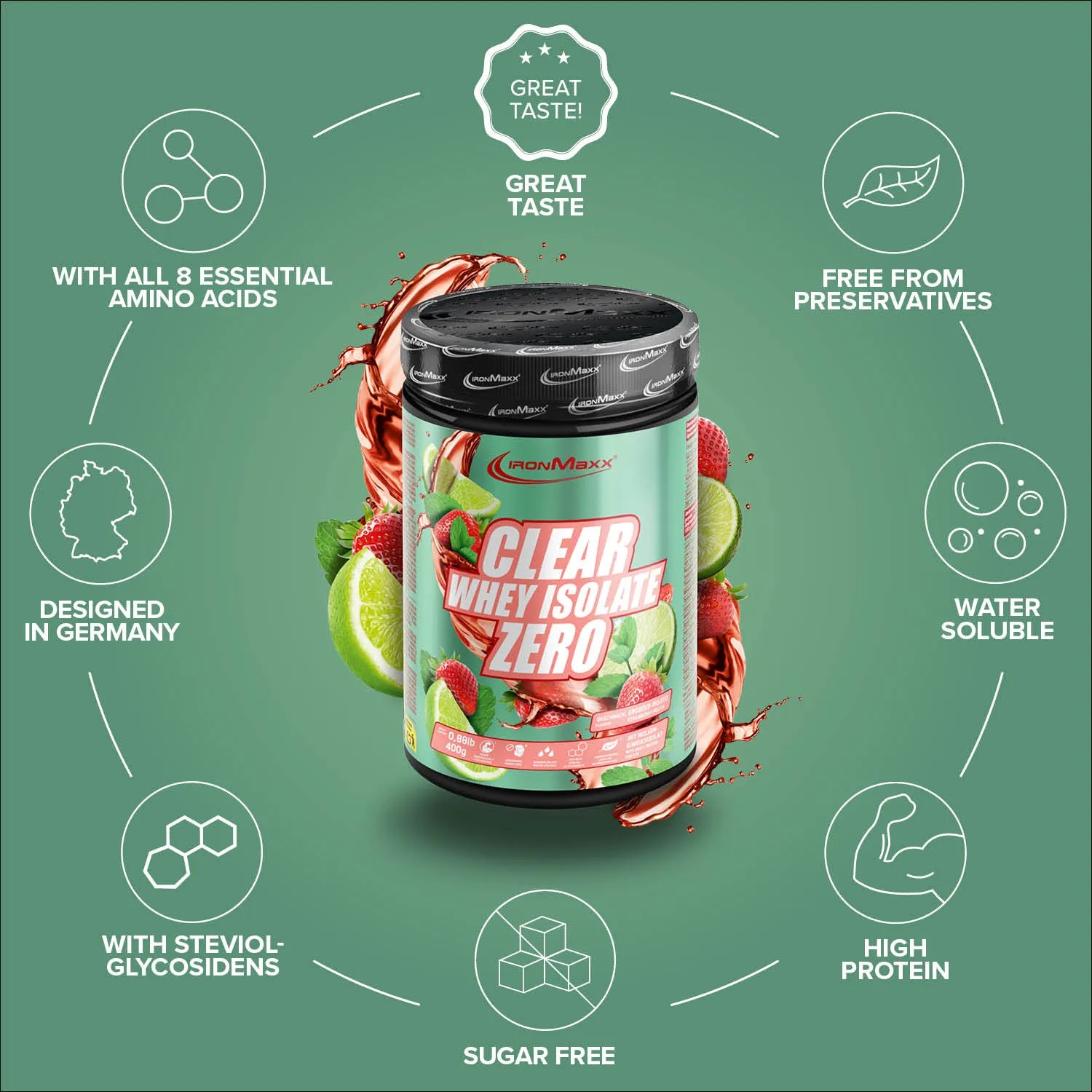 IronMaxx Clear Whey Isolate ZERO Proteinpulver 400g Mojito
