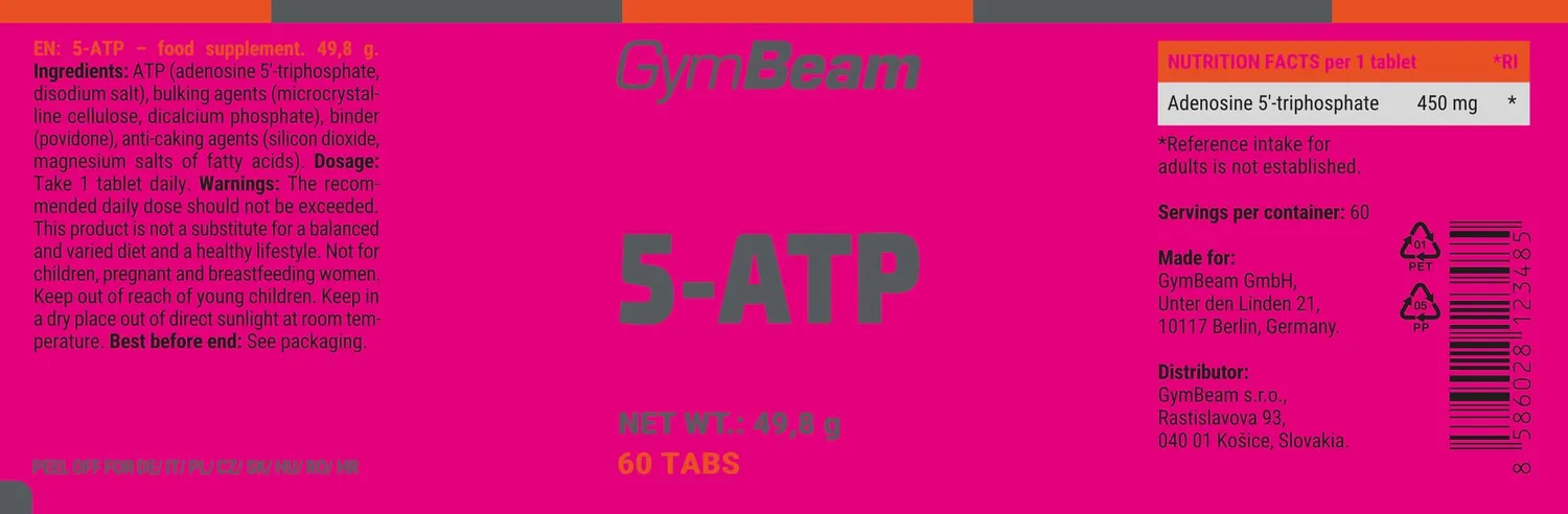 GymBeam 5-ATP Tabletten 60 Kapseln 450 mg