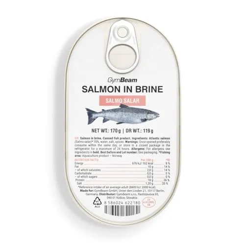 GymBeam Lachs in Salzlake atlantisch 170 g proteinreich