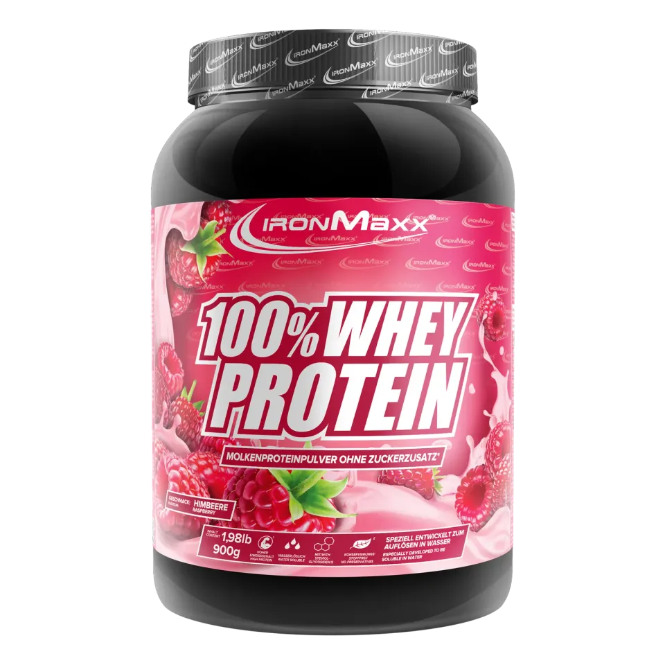 IronMaxx 100% Whey Protein Pulver 900g Himbeere Muskelaufbau