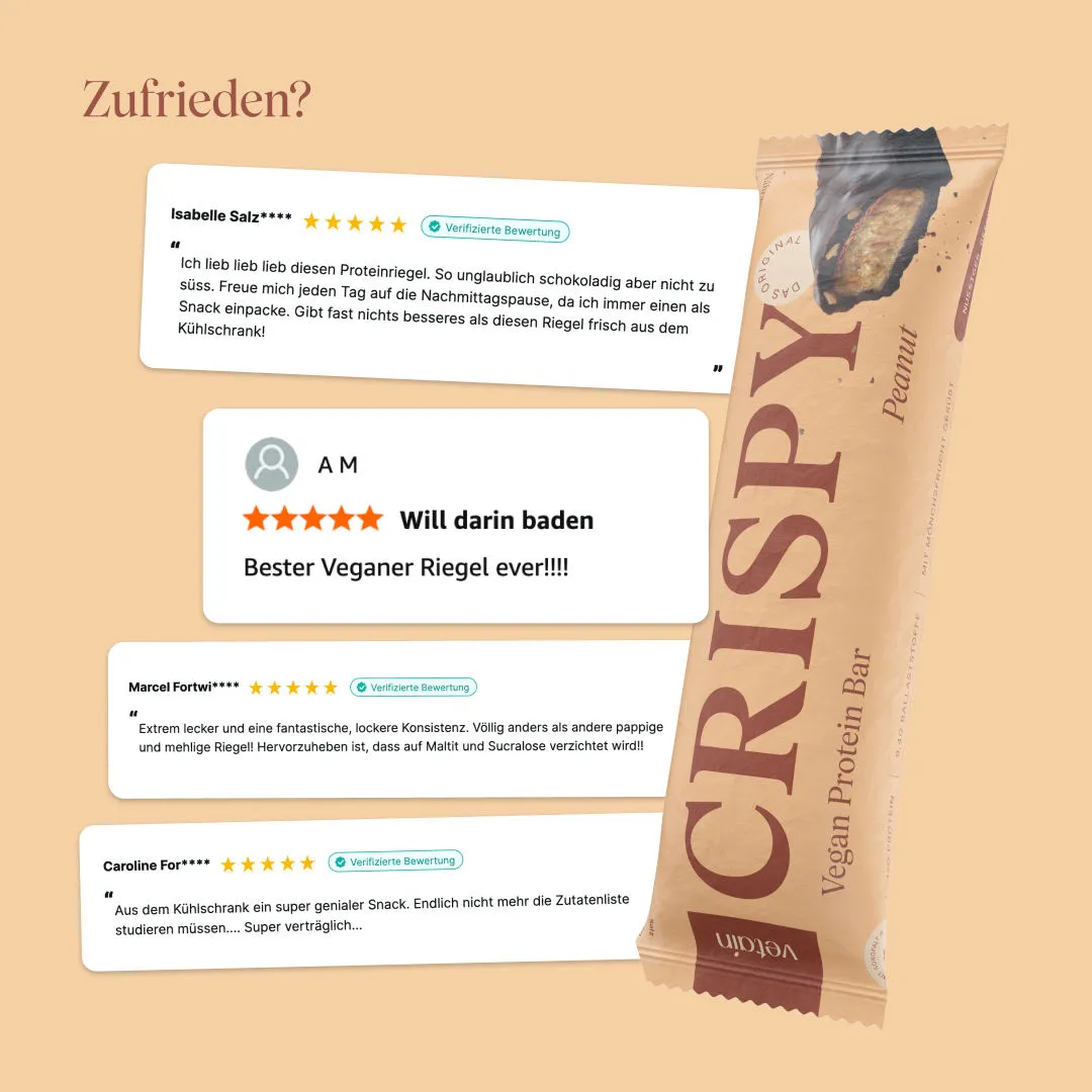 VETAIN CRISPY Proteinriegel Peanut 12er Pack