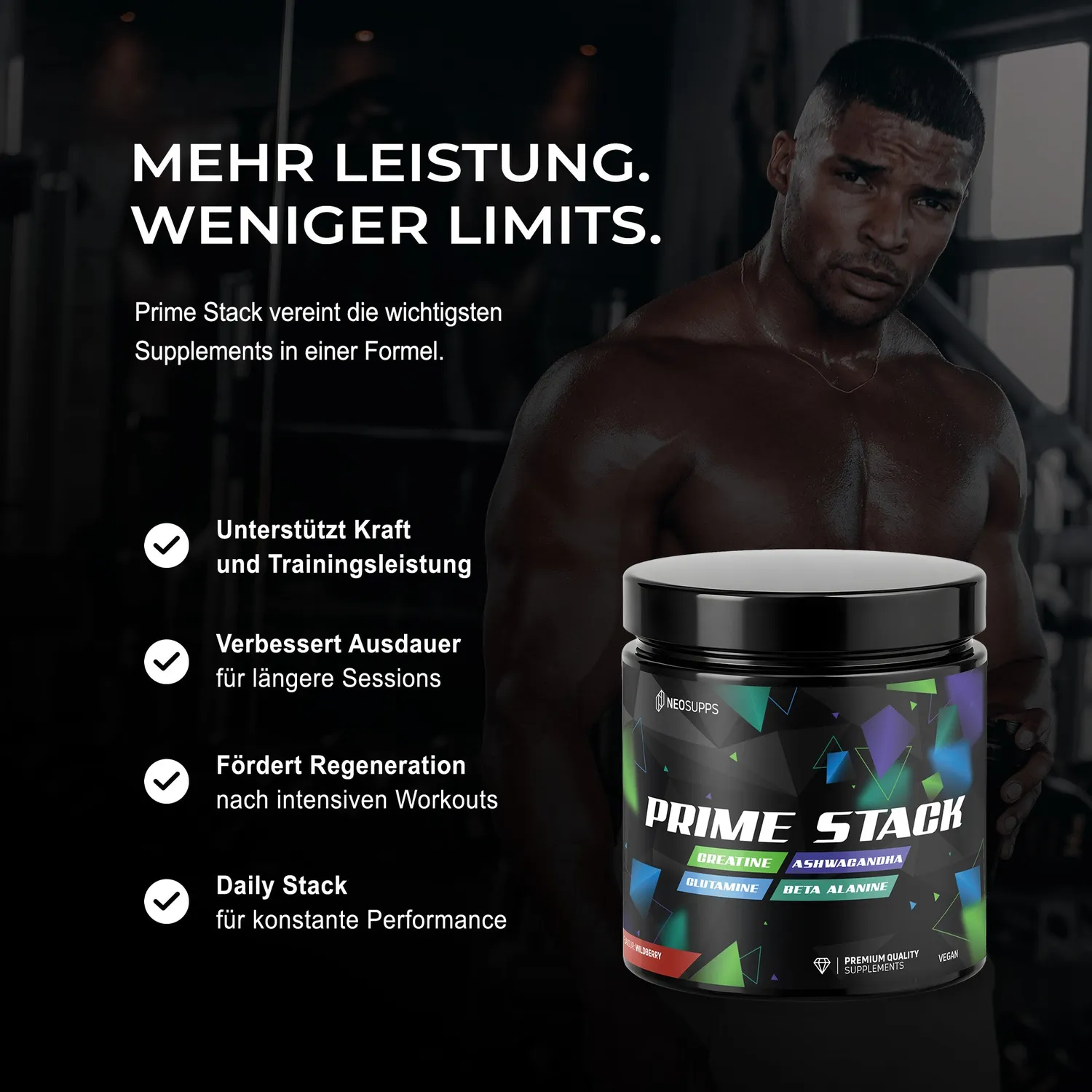 Neosupps Prime Stack Wildberry Creatin 450g vegan