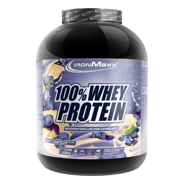 IronMaxx 100% Whey Protein Pulver 2350g Blueberry Cheesecake zuckerfrei