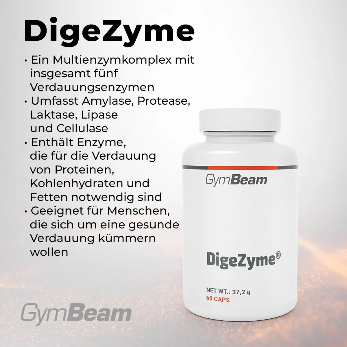 GymBeam DigeZyme Verdauungsenzyme Kapseln 60 Caps Multienzym
