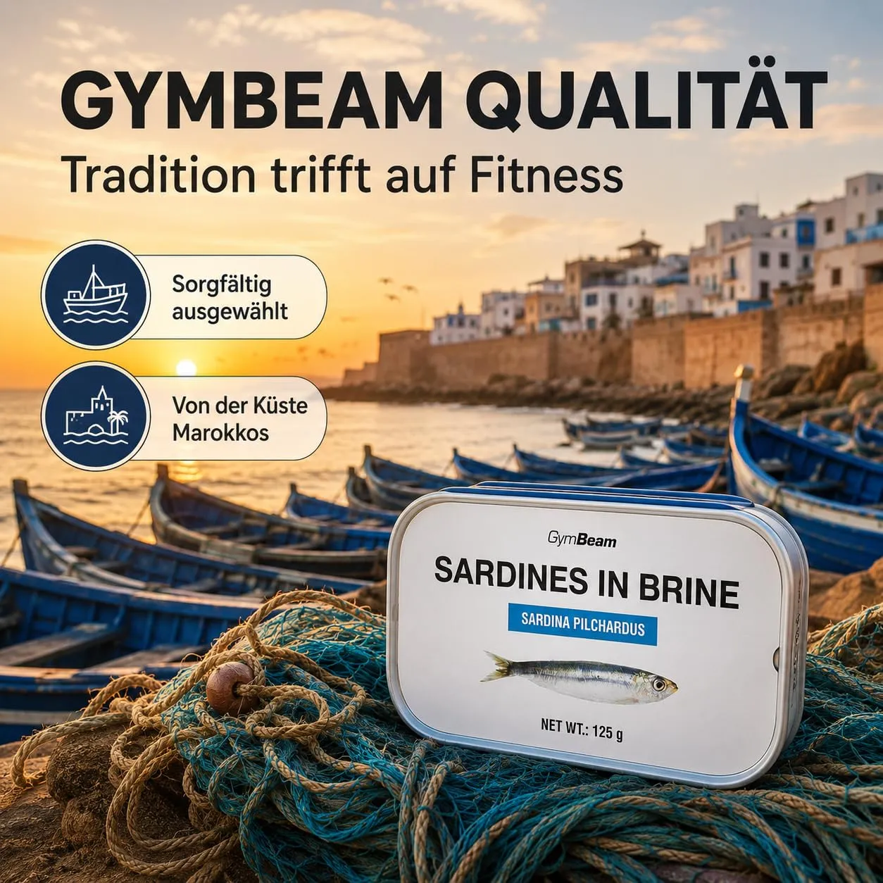 GymBeam Sardinen in Salzlake 125 g 10er Pack proteinreich