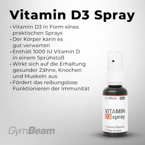 GymBeam Vitamin D3 Spray 30 ml MCT-Öl 428 Sprühstöße
