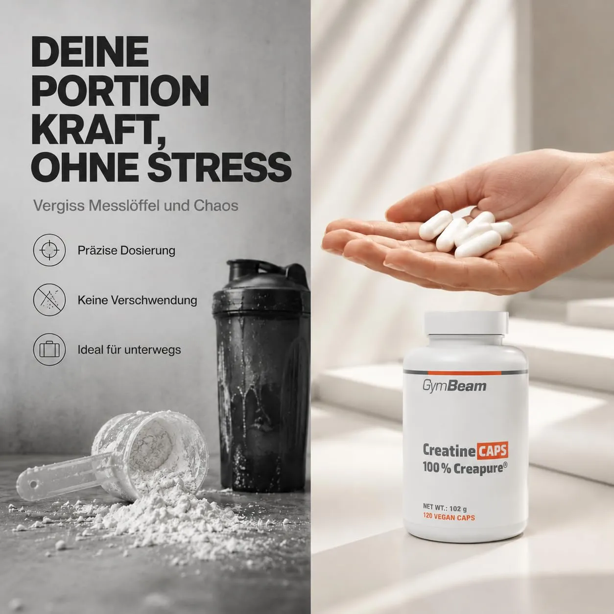 GymBeam Creatin Creapure Kapseln 120 caps