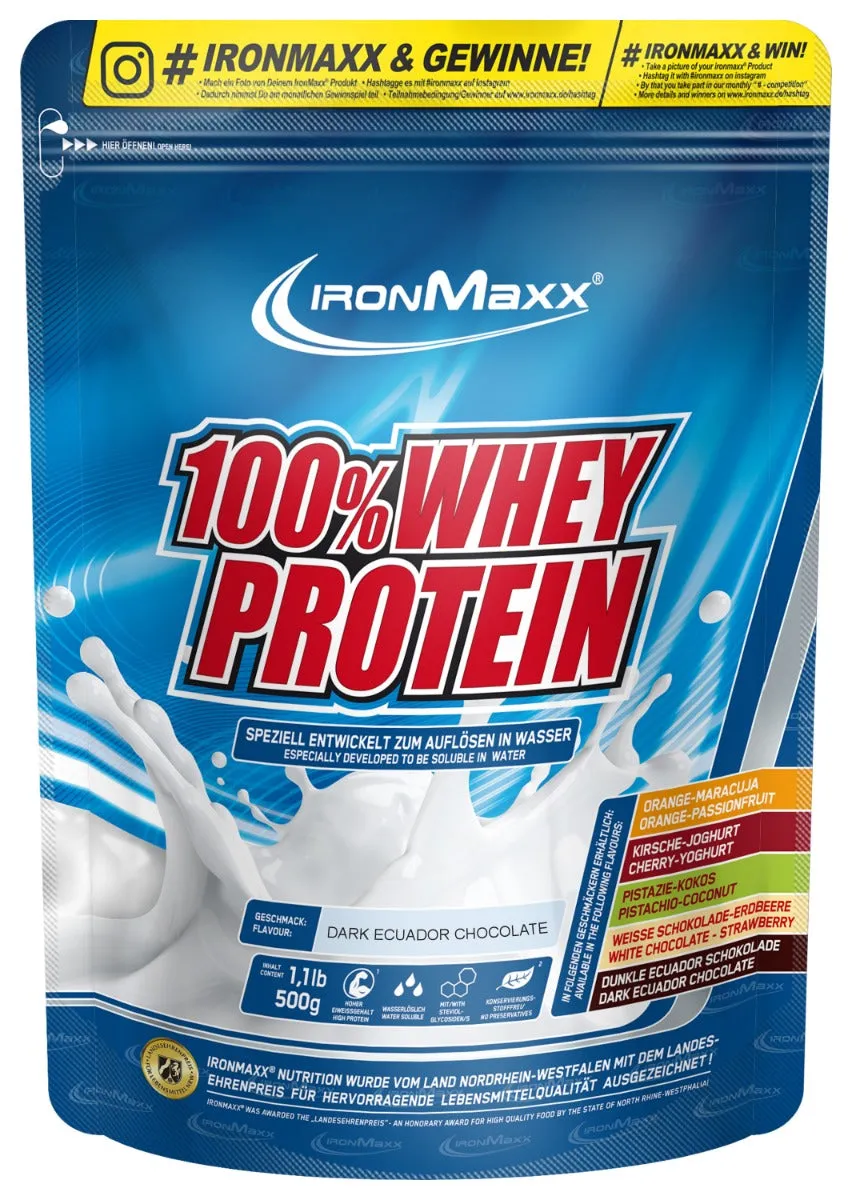 IronMaxx 100% Whey Protein Pulver 500g Pure Dark Cocoa