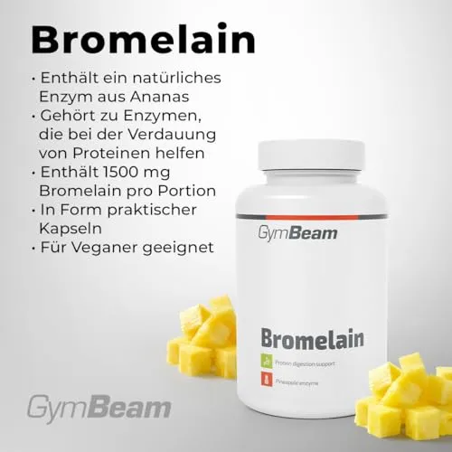 GymBeam Bromelain Ananas Kapseln 90 Stück vegan hochdosiert
