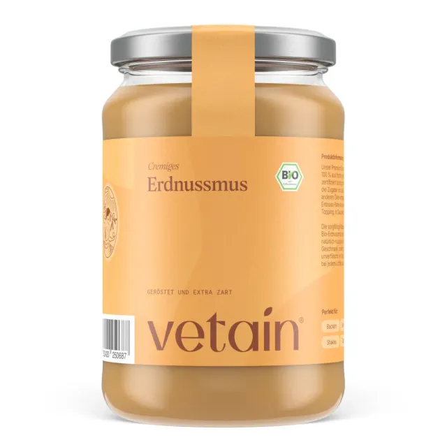 Vetain Bio Erdnussmus cremig 500 g ohne Zucker