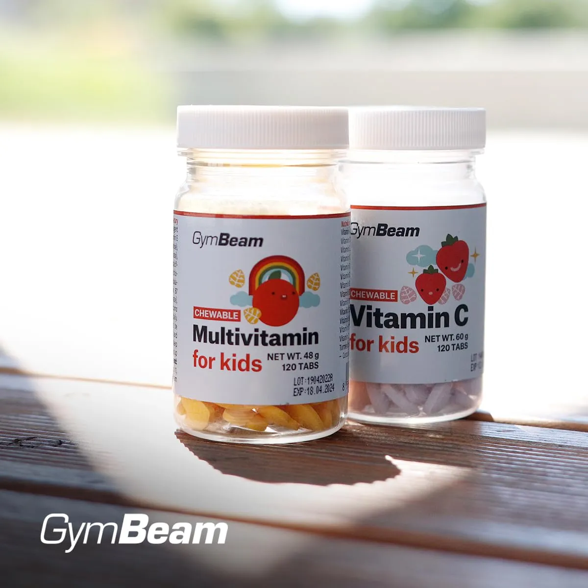GymBeam Multivitamin Kinder Kautabletten 120 Tabs mit Kurkuma