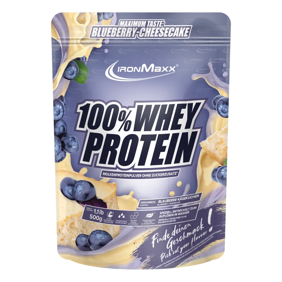 IronMaxx 100% Whey Protein Blueberry Cheesecake 500g