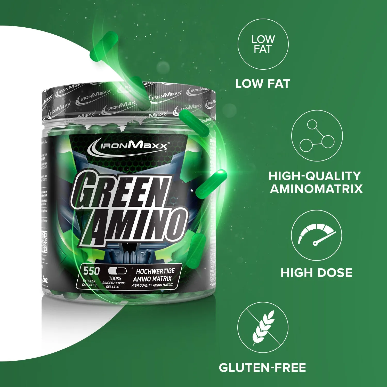 IronMaxx Green Amino Kapseln 550 Stück EAA