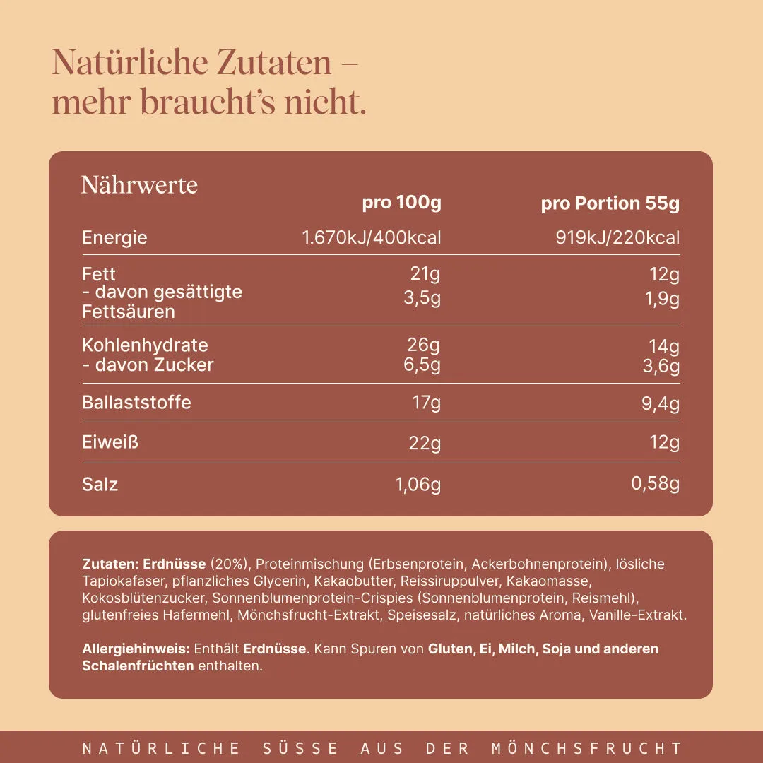 VETAIN CRISPY Vegan Proteinriegel Peanut für unterwegs