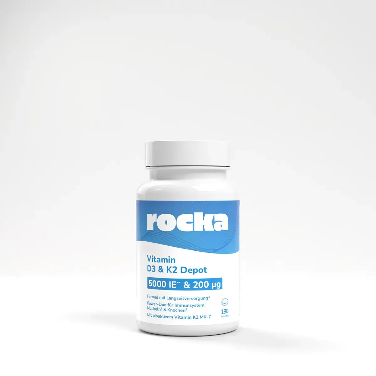 Rocka Nutrition Vitamin D3 & K2 Depot Kapseln 180 Stück vegan